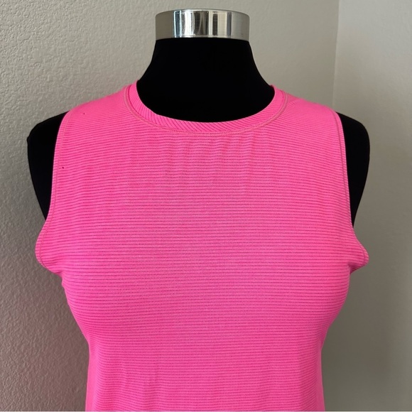 Lululemon In A Cinch Tank Top Heathered Neon Pink Size 8 - Picture 5 of 13